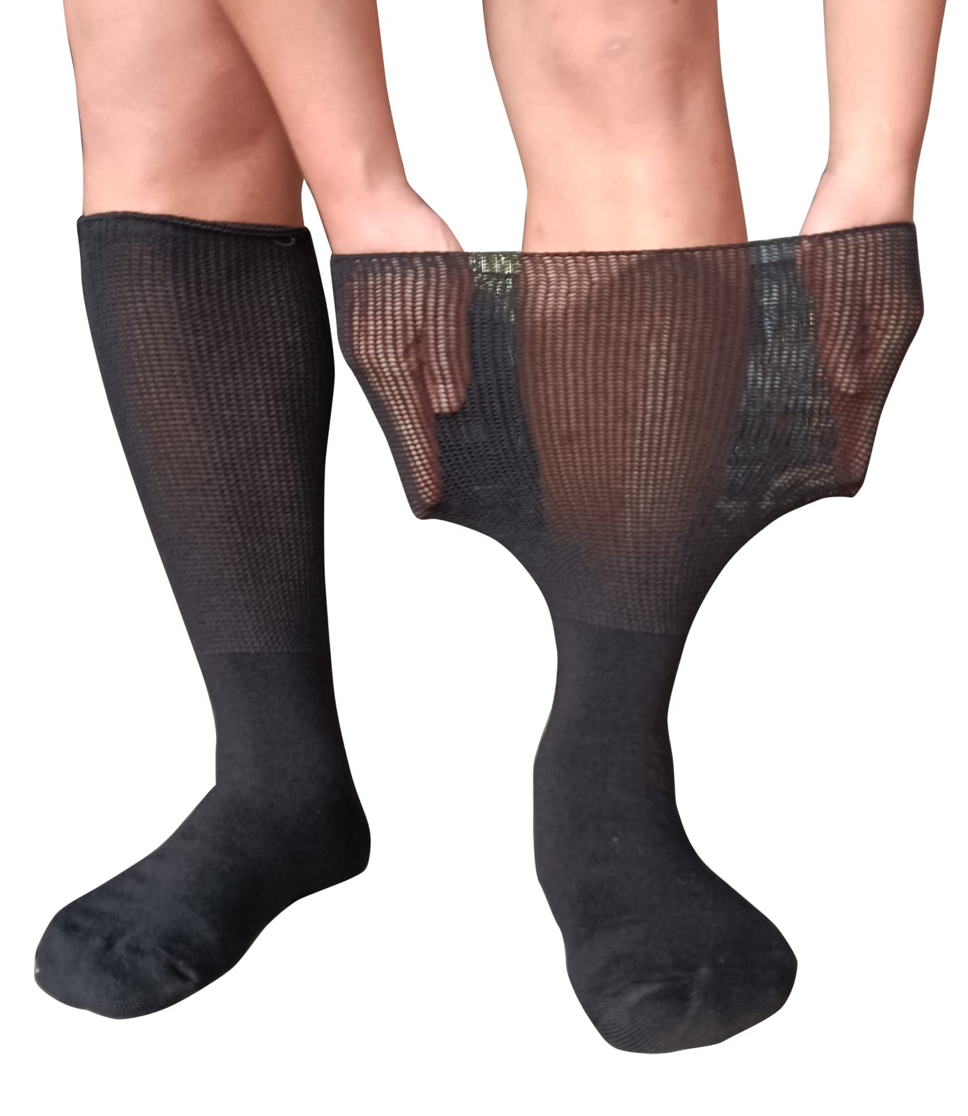 Extra Wide Socks for Diabetic Swollen Feet,Walking Boot Cast Liner, Non Binding Hospital Bariatric Lymphedema Sock for Men Women
