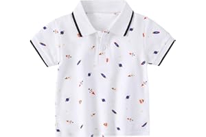 Boys' Tops Toddler Baby Boys Short Sleeve Polo T-Shirt Cute Cartoon Dinosaur Print Tops Button Baby Boy Clothes Shacket