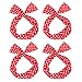 Ondder Wire Headband 4 Pack Retro Bowknot Polka Dot Wire Hair Holders for Women, Red