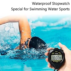 FCXJTU Digital Waterproof Stopwatch, No Bells, No