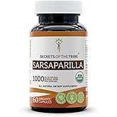 Secrets of the Tribe Sarsaparilla 60 Capsules, 1000 mg, USDA Organic Sarsaparilla (Hemidesmus indicus) Dried Root (60 Capsules)