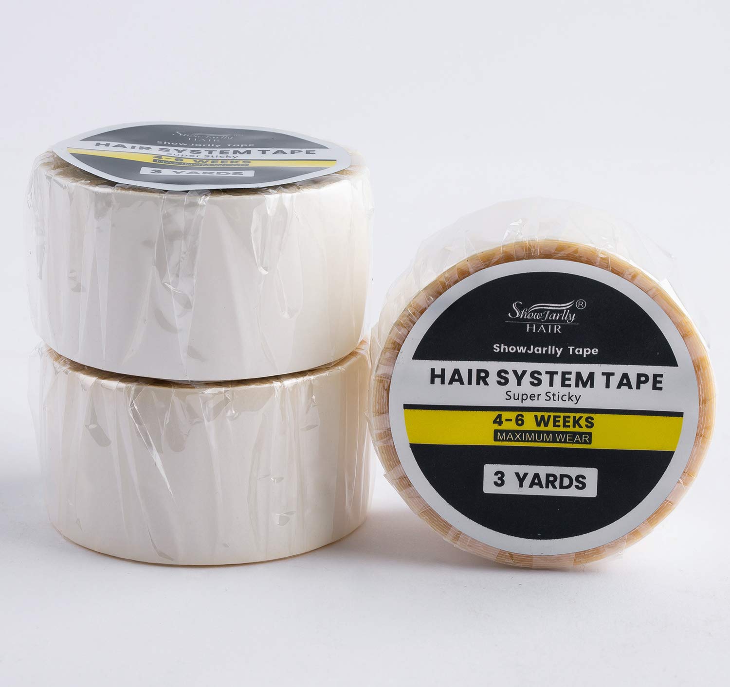 ShowJarlly 1 Roll Double Sided Adhesive Lace Front Support Tape Roll Wig (White Tape2.5cm*3yards)