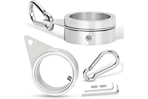 BONWIN 1.5" Flag Pole Rings, 2 Pcs Aluminum Alloy Spinning Flag Pole Ring Clips Swivels, 360° Rotating Anti Wrap Flagpole Rin