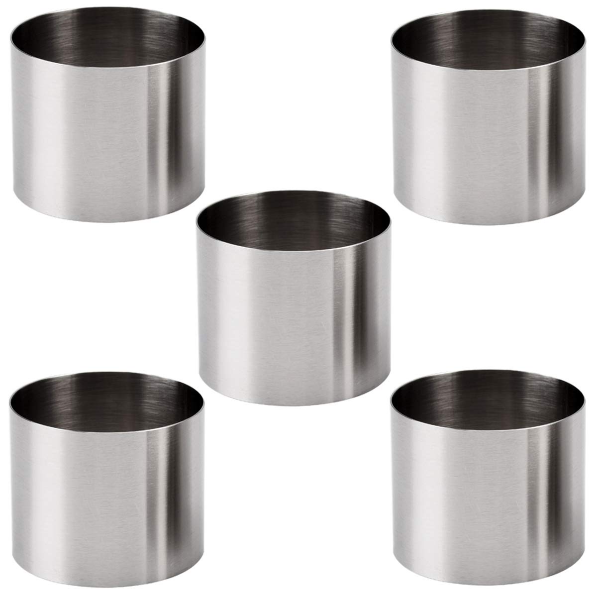 Photo 1 of Goeielewe 4Pcs Round Cake Rings Mold, 2-Inch Mini Cake & Pastry Ring, Stainless Steel Mousse Dessert Rings Set Cake Cookie Biscuit Cutter Muffin Baking Molds