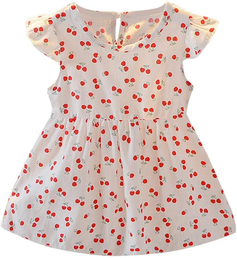 GorNorriss Baby Dress Winter Infant Girls Short Sleeve Floral Print Dress Dresses