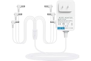 NVMW 4.5V AC/DC White Power Adapter for Lemax Lighted Village Accessory,Compatible with Lemax#94563 94564 74707 74295 84428 94565 94566 94527 for Christmas Micro Lighting Building Decoration(6 Head Output)