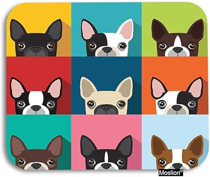 Amazon Com Moslion Dog Mouse Pad Boston Terrier Cute Fun Cartoon Pets Dogs Head Face Gaming Mouse Pad Rubber Large Mousepad For Computer Desk Laptop Office Work 7 9x9 5 Inch Office Products