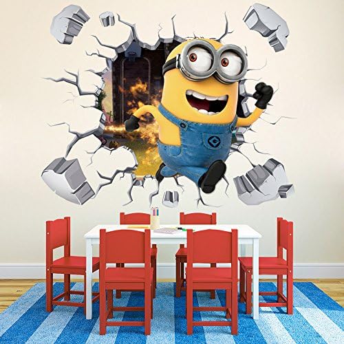 Minions Wall Sticker Decals for Kids Room Decor (Through-wall)
