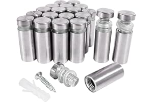 IFUCTYE Standoff Screws, 20 Pcs 1/2 x 1.18in Stainless Steel Glass Stand-Offs, Mounting Glass Hardware Sign, for Hanging Acrylic Picture Frame Dry Erase Board Advertising Nail