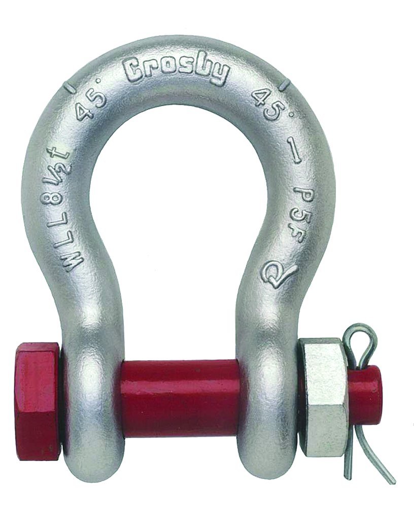Crosby 1019490 Carbon Steel G2130 Bolt Type Anchor Shackle, Galvanized