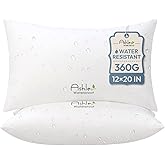 Outdoor Pillows 12 X 20 Pillow Inserts Pack of 2, Water-Resistant Decorative Premium Lumbar Pillow Stuffer Sham Waterproof Pillow for Sofa Couch, Porch Patio Living Room Bedroom Furniture