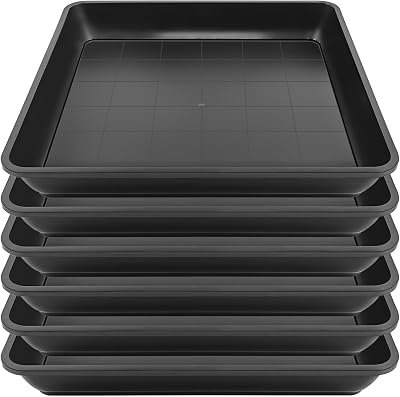 Sibosen 6 Pack Square Plant Saucer 29x29 cm 12 Inch Plastic Water Drip Tray