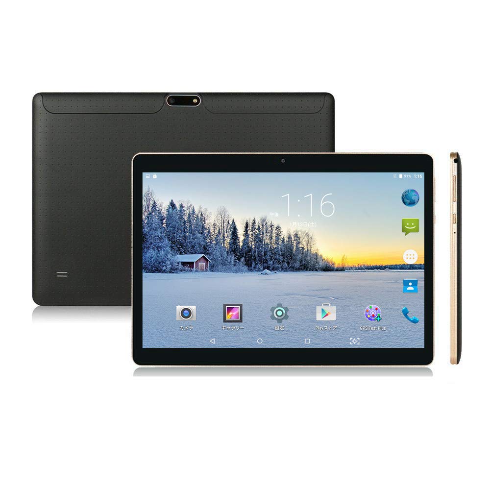 10インチ Android タブレット SIMカードスロット付き ‐ YELLYOUTH 10.1インチ クアッドコア 2GB RAM 32GB ROM 3G GSM 通話 タブレット Wifi GPS Bluetooth デュアルカメラ - ブラック   B07LH4GYYJ