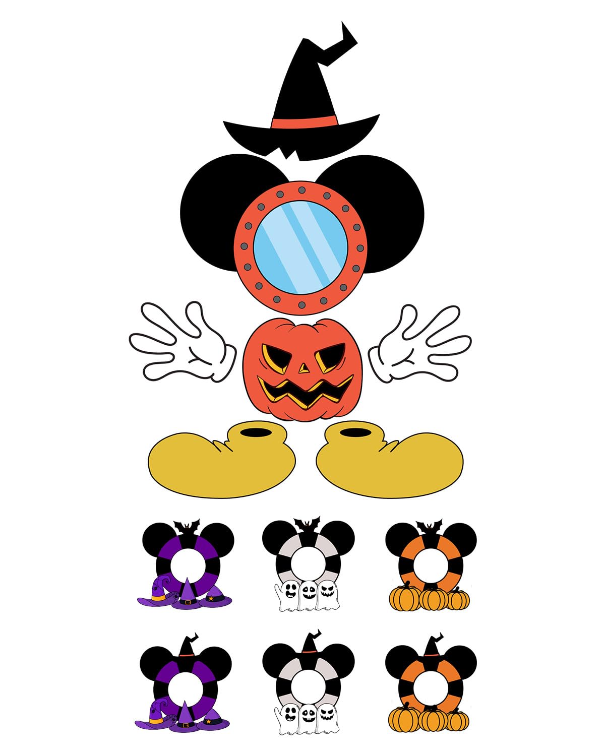 Photo 1 of 13 Pcs Halloween Cruise Door Magnets - Pumpkin, Ghost, Witch Hat Car Magnets Stickers for Halloween Decorations Fridge, Car, Garage Door, Cruise Decor