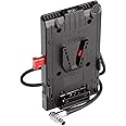 HEDBOX UNIX-0BL V-Mount Battery Adapter Plate – 3X D-Tap 14.4V/10A & USB 5V/2.1A – 15"/40cm Cable with LEMO 2-Pin 0B.302 Angle Male Connector – for Teradek, SmallHD, ARRI