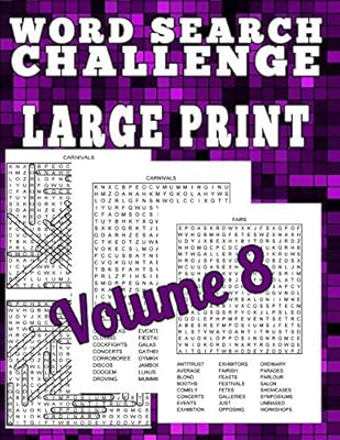 Word Search Challenge Large Print 100 Difficult Puzzles For
