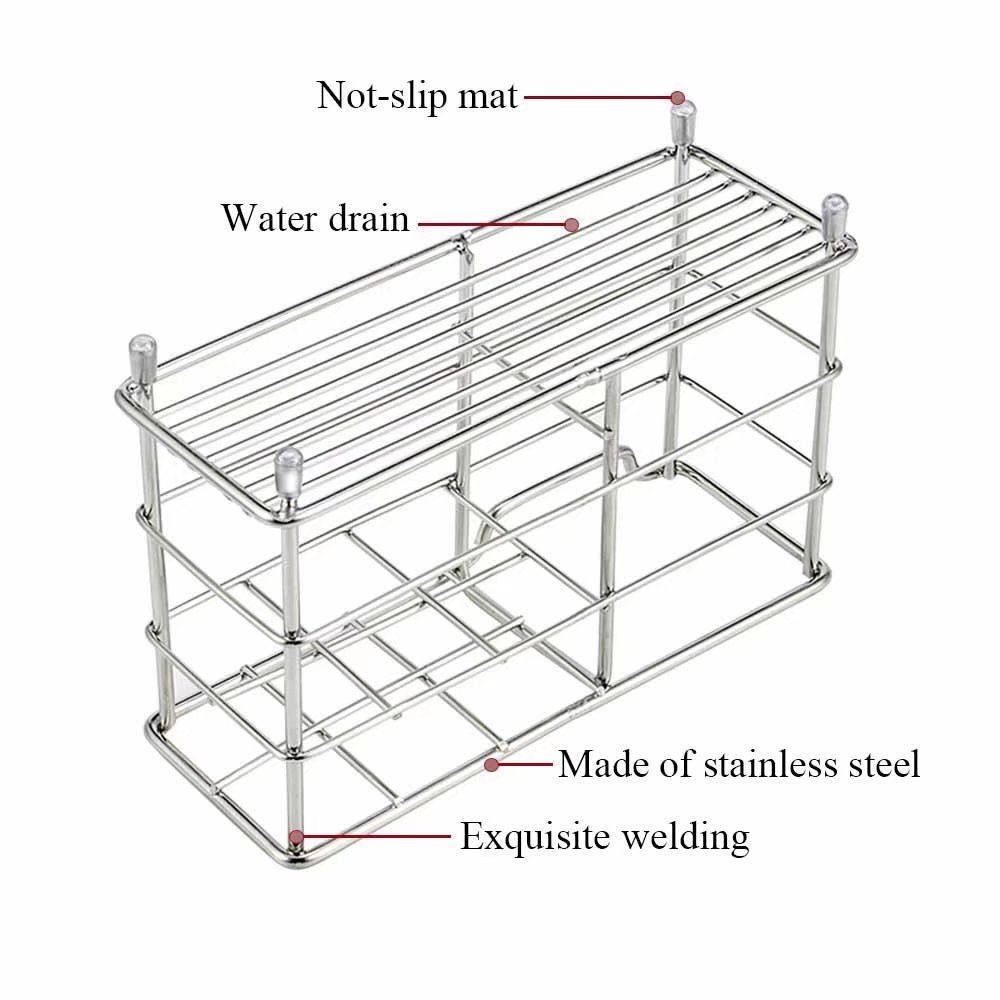 BeGrit Toothbrush Holder Stand Stainless Steel Toothpaste Organizer for Bathroom Vanity Countertops