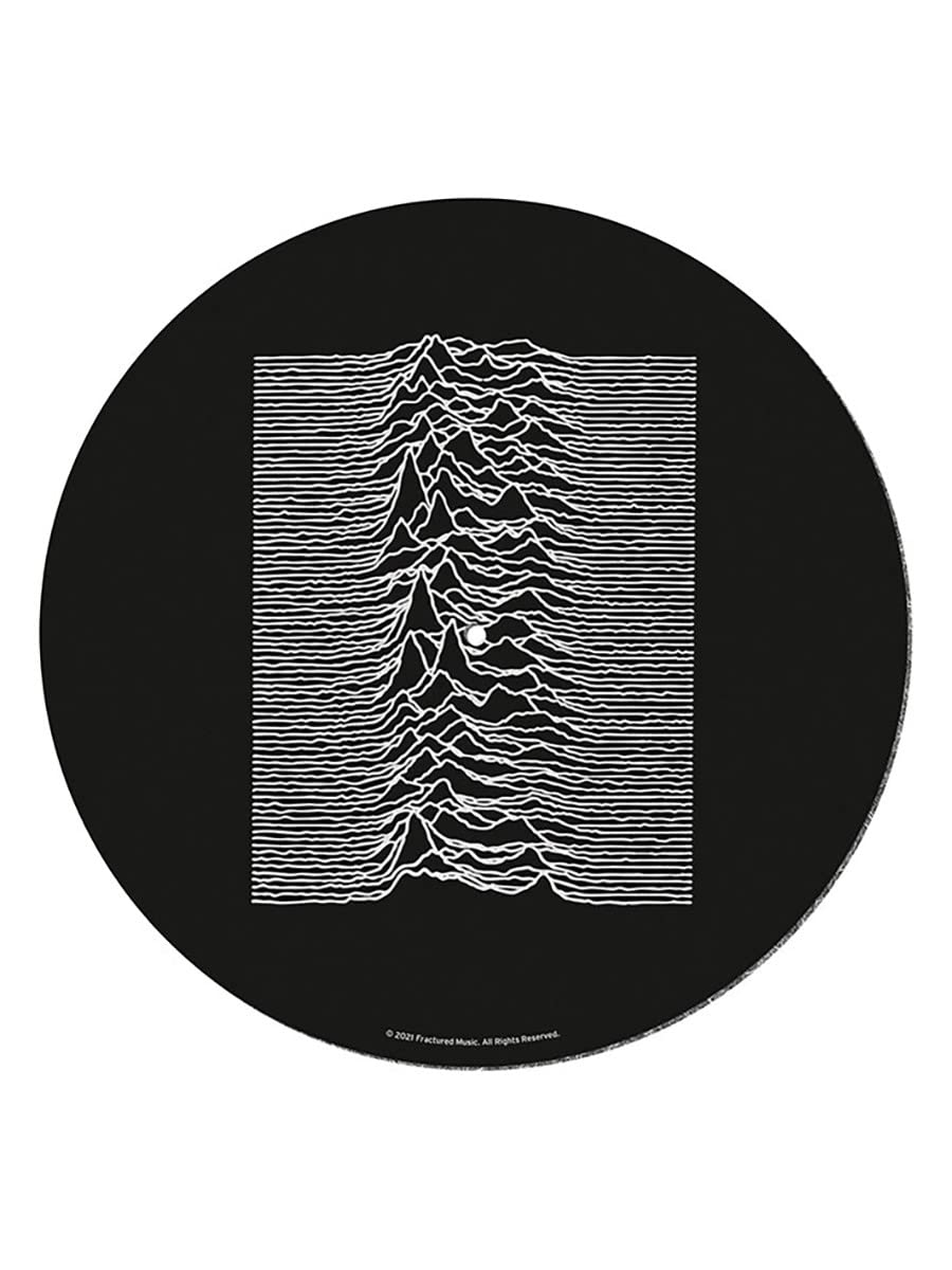 Joy Division Turntable Record Slip Mat for Mixing, DJ Scratching and Home Listening (Unknown Pleasures Design) - Official Merchandise, Black