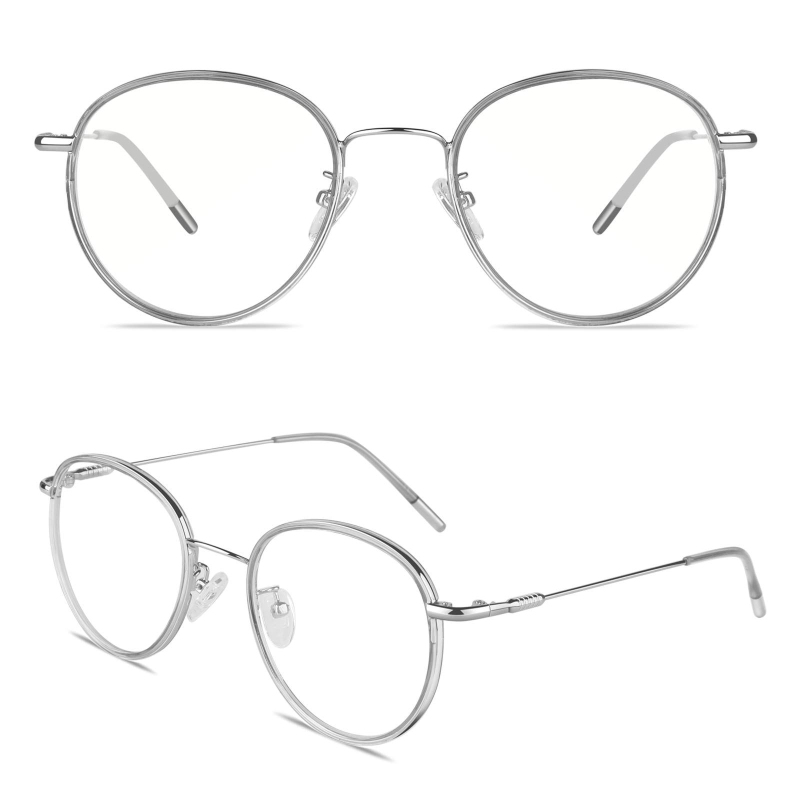 GQUEEN Blue Light Glasses Anti Eyestrain UV Glare Retro Round Blue Light Blocking Glasses for Women Men TV Phone Computer Gaming Eyeglasses — image 1