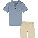 Lucky Brand boys Lucky Brand 2 Piece Knit Woven Short Set