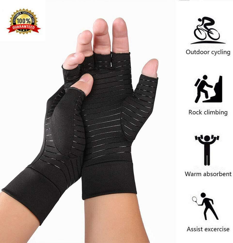 Upgraded Half Finger Arthritis Gloves Compression Therapy Gloves Relief Stiff Joints, Inflammation, Carpal Tunnel - Image 4