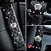 Qimei Car Armrest Cover Center Console Cushion Lid Handrail Box Pad Soft PU Leather + Bling Crown Decoration Cushion (A - Hand Brake Cover)