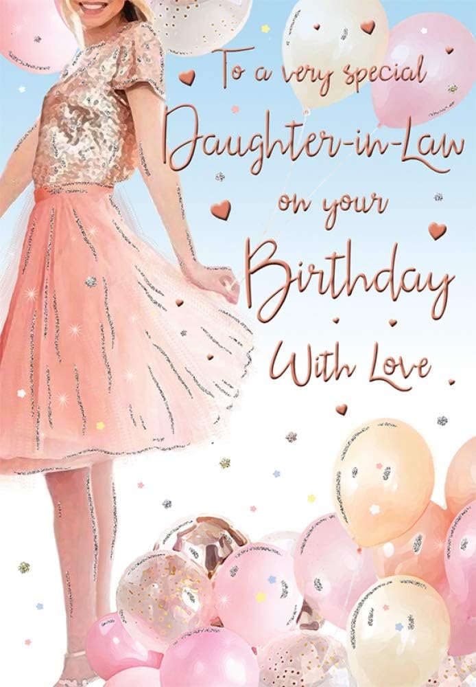 Birthday Card Daughter in Law - 9 x 6 inches - Regal Publishing, C80438, red|beige|peach|green|pink