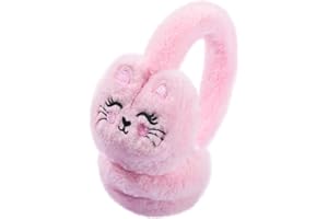 KDVOG Girls Ear Muffs Cute Cat Earmuffs Winter Plush Ear Warmer Outdoor Ear Covers for Kids