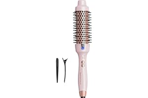 Wavytalk Updated Version Thermal Brush, 1.5 Inch Negative Ion Blowout Express Thermal Round Brush Creates Salon-Quality Blowouts, lonic Frizz Reduction Makes Hair Shinier & Smoother (Millennial Pink)