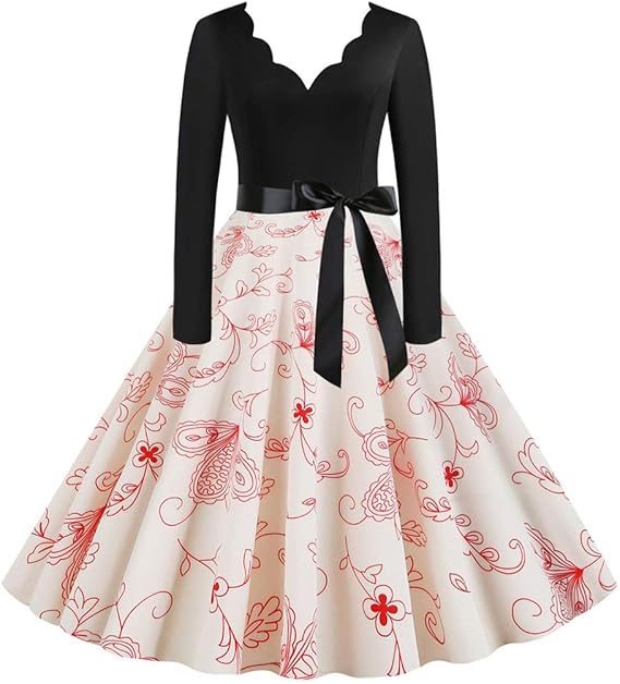 Amazon Oiwenjuanh ワンピース レディース 花柄 ゆったり 上品 大きいサイズ 可愛い パーティオシャレ 春夏秋 清楚 フォーマル スリップ プリーツスカートドレス キャミソール 长袖 ワンピース チュニック 通販