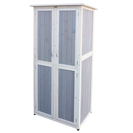 Habau Gartenschrank Flachdach, groß, Mehrfarbig, 77 x 60 x 175 cm