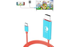 Juseisin for Nintendo Switch USB C to HDMI Cable to TV Adapter Portable Dock for Nintendo Switch NS/OLED, 4K HD, Travel, TV Projection Screen, 2M Charging Cord