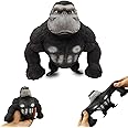 Large Squishy Monkey Stretch Gorilla,Sensory Stress Relief Monkey Toy for Children and Adults,Rubber Monkey Toy for Autism ADHD,Gorilla Gifts for Birthday,Office,Christmas(Black)