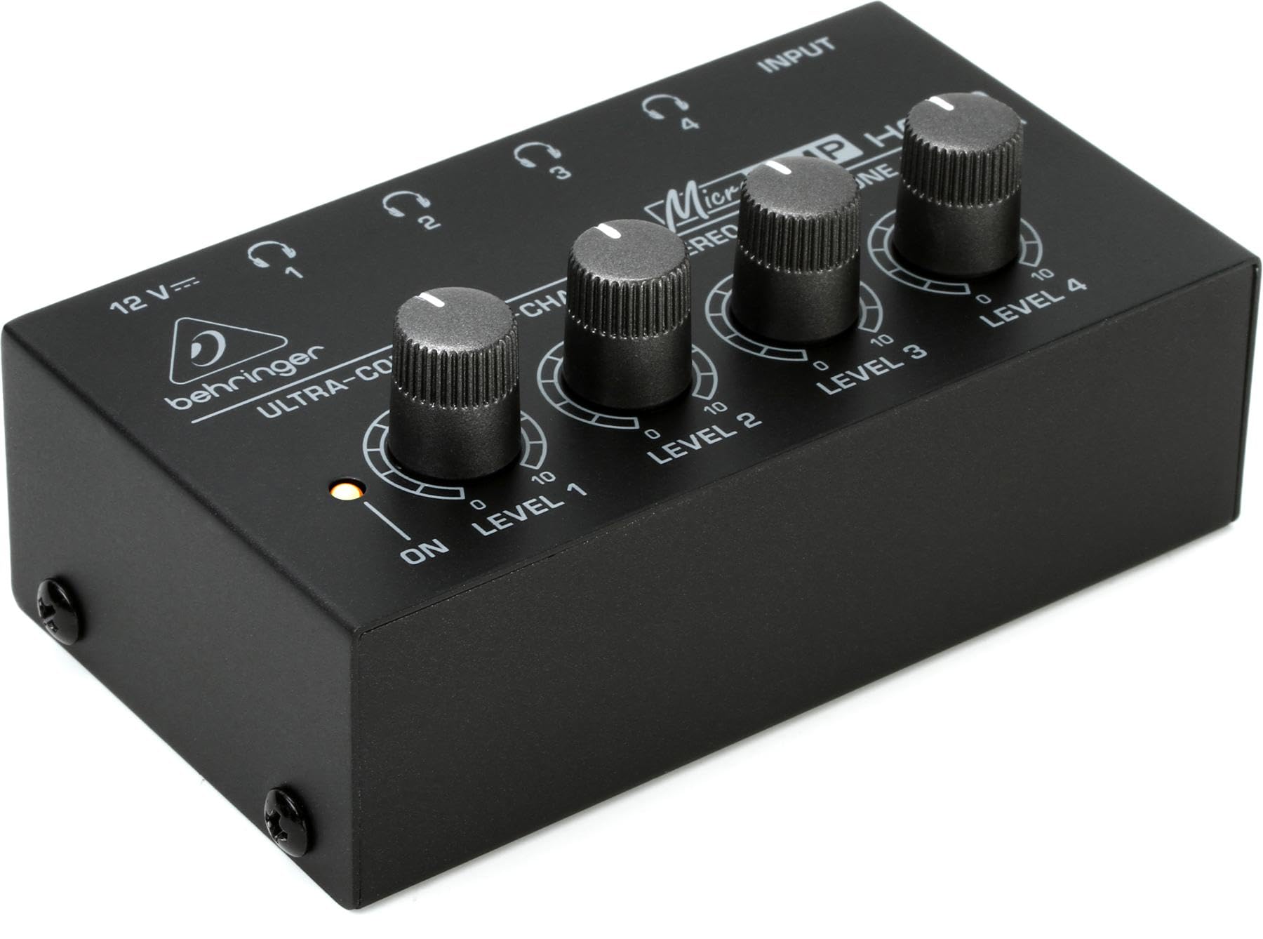 Behringer MICROAMP HA400 Ultra-Compact 4-Channel Stereo Headphone Amplifier for Studio Monitoring
