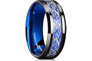 King Will Dragon 8mm/6mm Red/Blue/Green/Orange/Purple/Silver/Black/Azure/Mazarine Celtic Dragon Tungsten Carbide Mens Wedding Band Ring Comfort Fit