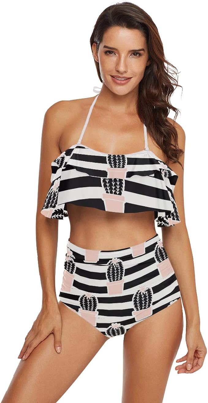high waisted cactus swimsuit