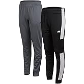 New Balance Boys Sweatpants - 2 Pack Active Performance Tricot Boys Joggers with Elastic Waistband - Athletic Pants for Kids