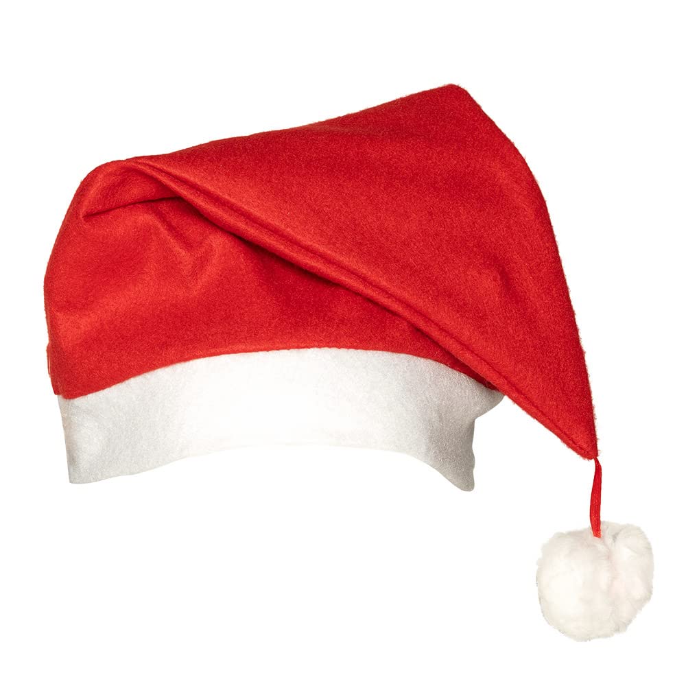 Boland 13401 Santa Promo Christmas Hat for Men and Women in Red and White with Swinging White Bobble on Thread Christmas Carnival Theme Party