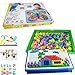 LiCB 296 Pcs Pile up Toys Diy Science kids Mushroom Nails Mosaic the Composite Picture Jigsaw Puzzle Game Creative Mosaic Pegboard Educational Toys for Children (Random Colors)