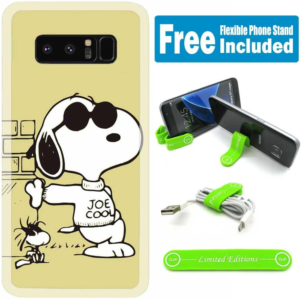 [Ashely Cases] For Samsung Galaxy Note 8 Cover Case Skin with Flexible Phone Stand - Peanuts Snoopy Sunglasses