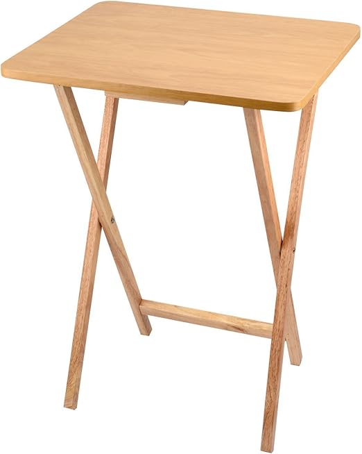 Amazing Rubberwood Folding Wooden TV Table Wood Pine Finish Great