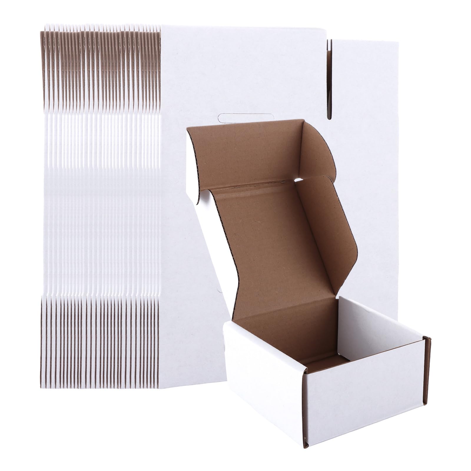 ASelected 30 Pack Shipping Boxes, Corrugated Cardboard Mailing Box,4X4X2 In(100X100X50Mm) Gift Boxes For Packaging, For Posting Mailing Small Business, White