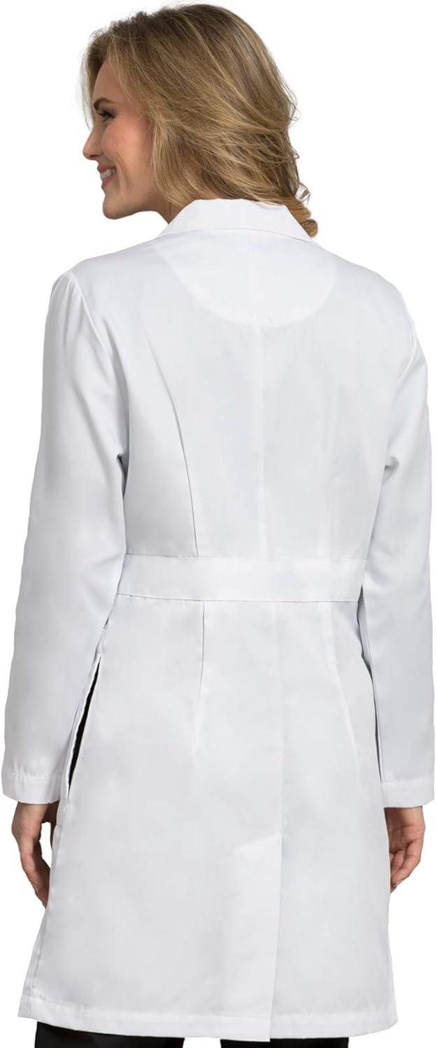 Med Couture Women's Lab Coat 37 Inch White Labcoat Long: Clothing