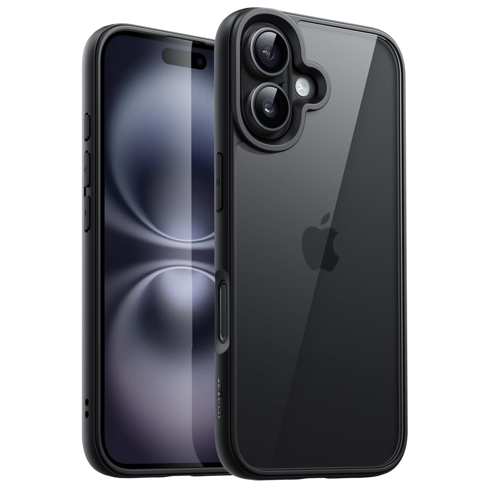 Photo 1 of JETech Case for iPhone 16 Plus 6.7-Inch, Shockproof Phone Bumper Cover, Solid Color Matte TPU Frame, Anti-Scratch Clear Back (Black)