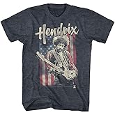 Jimi Hendrix 1960's Psychedelic Musical Icon USA Flag Distressed T-Shirt Tee