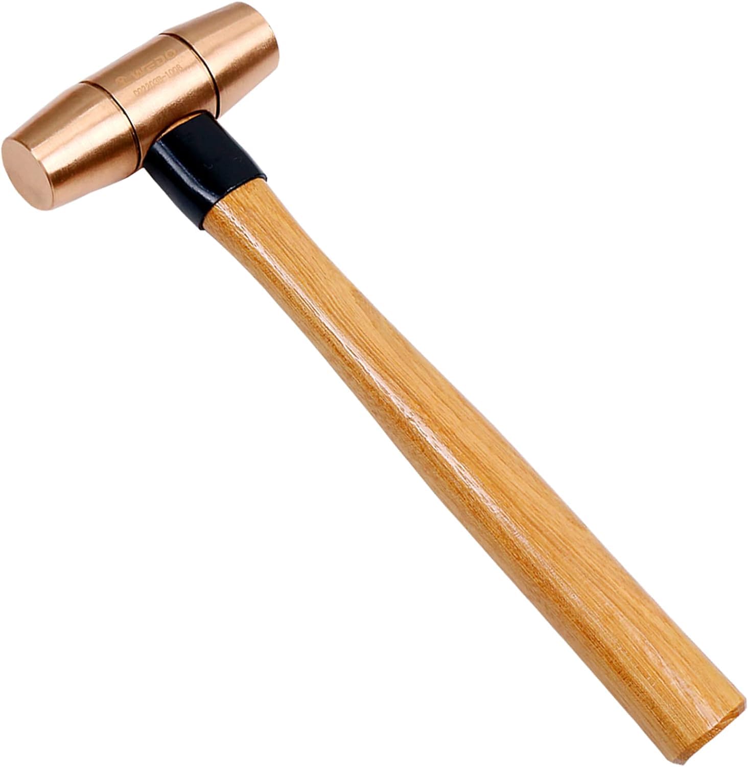 WEDO Copper Sledge Hammer 910g(2lb) Club Hammer with Hickory Wooden Handle, Long Shock Absorbing Non Slip Handle,Length 350mm(14"),Die-Forged