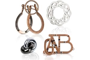 GVKES Fun Metal Brain Teaser Puzzle Games - Adults Mind 3D Toys -Teens IQ Insight Challenge - Educational Gift for Ages 12+（4PCS）