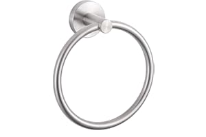 Pynsseu Hand Towel Ring, 304 Stainless Steel Silver Towel Ring Hanging Round for Bathroom and Kitchen
