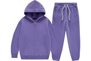 Boys Girls Tracksuits Full Zip Sports Jogging Suits Hoodie Set Toddler Soild 2 Piece Sweatsuits Sweat Set Fall Winter Outfits