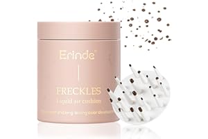 Erinde Upgrade Liquid Freckle Pen, Fake Freckles Stamp Air Cushion, Long Lasting Waterproof Quick Dry Lifelike Magic Freckles Stamp Marker for Natural Sunkissed Makeup, 01 Saddle Brown